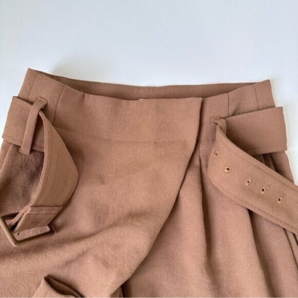 ARITIZIA Wilfred Messaux Crossover Pant Trousers in Camel Women's Size XS Flowy - Picture 9 of 16